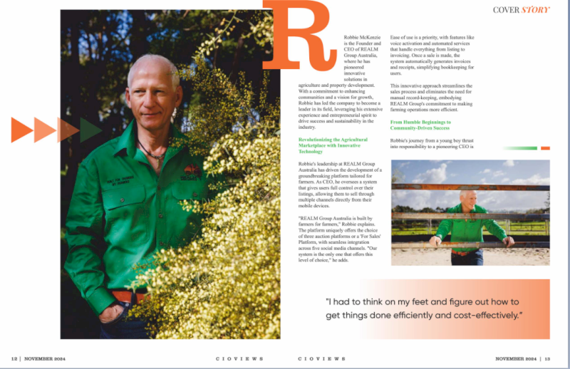 As we wrap up 2024, we're thrilled to celebrate remarkable achievements and leadership in our latest issue of APAC's 10 Most Influential Business Leaders, 2024. One of the standout features is the story of Robbie McKenzie and Realm Group Australia-a name synonymous with innovation in agricultural practices and property development.